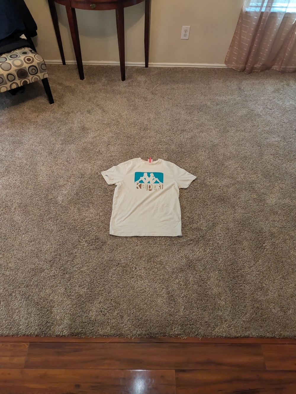 Men's Kappa White Graphic T-Shirt Blue Logo Size Medium